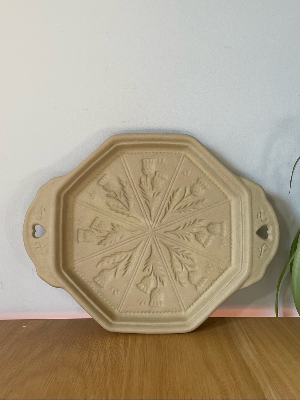 Vintage Thistle Stoneware Shortbread Cookie Pan